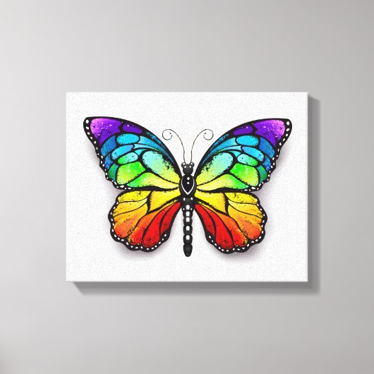 Monarch van regenboogvlinders canvas afdruk (Voorkant)