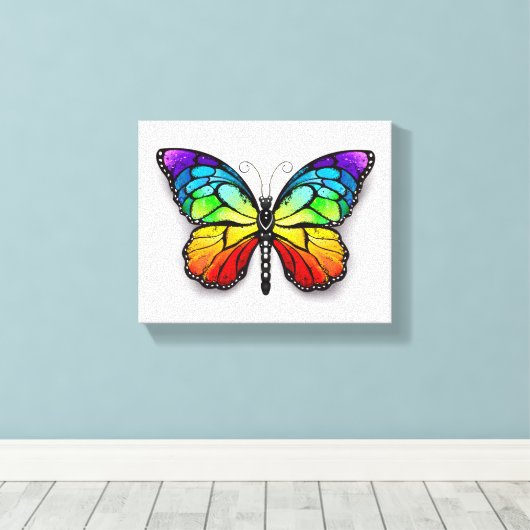 Monarch van regenboogvlinders canvas afdruk (Insitu (Houten vloer))