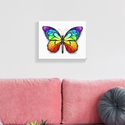Monarch van regenboogvlinders canvas afdruk (Insitu (Woonkamer))