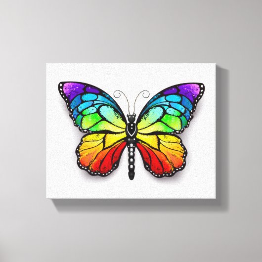Monarch van regenboogvlinders canvas afdruk (Voorkant)