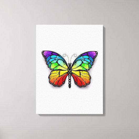 Monarch van regenboogvlinders canvas afdruk (Voorkant)