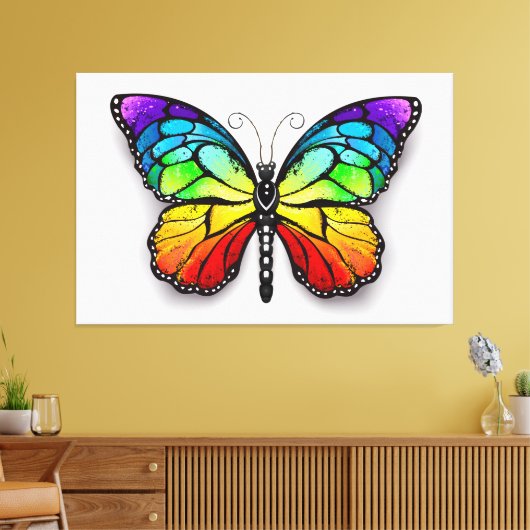 Monarch van regenboogvlinders canvas afdruk (Insitu (Woonkamer))