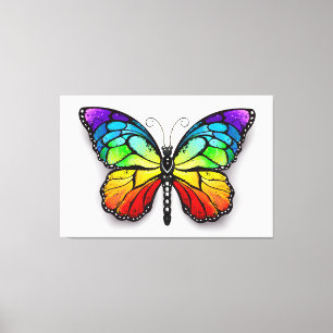 Monarch van regenboogvlinders canvas afdruk