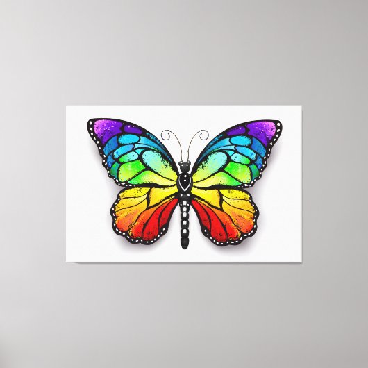 Monarch van regenboogvlinders canvas afdruk (Voorkant)