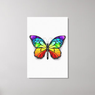 Monarch van regenboogvlinders canvas afdruk