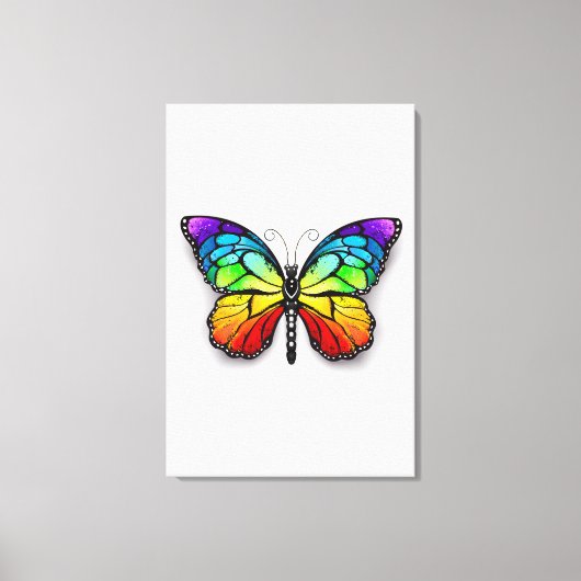 Monarch van regenboogvlinders canvas afdruk (Voorkant)