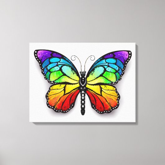 Monarch van regenboogvlinders canvas afdruk (Voorkant)