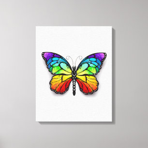 Monarch van regenboogvlinders canvas afdruk