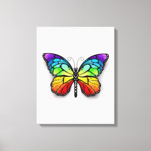 Monarch van regenboogvlinders canvas afdruk (Voorkant)