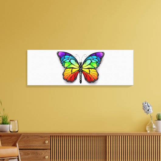 Monarch van regenboogvlinders canvas afdruk (Insitu (Woonkamer))
