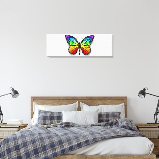 Monarch van regenboogvlinders canvas afdruk (Insitu (Slaapkamer))