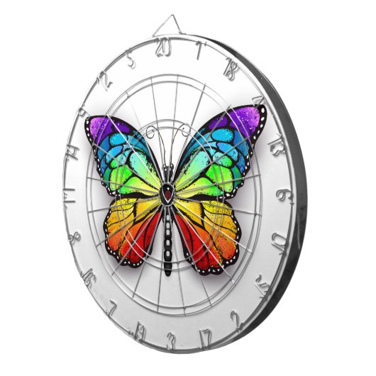 Monarch van regenboogvlinders dartbord (Voorkant Rechts)