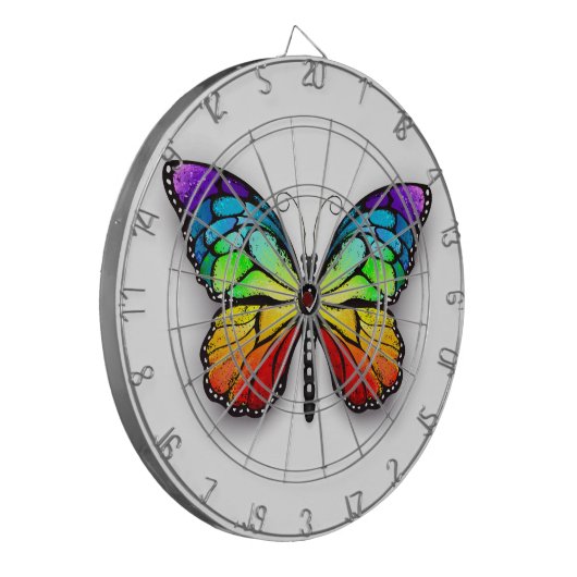 Monarch van regenboogvlinders dartbord (Voorkant Links)