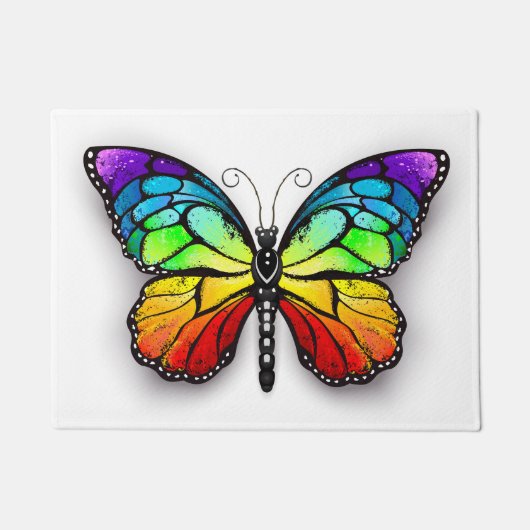 Monarch van regenboogvlinders deurmat (Voorkant)