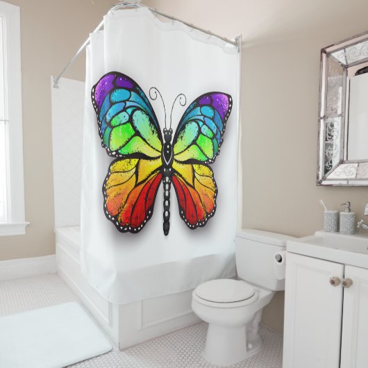 Monarch van regenboogvlinders douchegordijn (In situ)