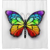Monarch van regenboogvlinders douchegordijn (Voorkant)