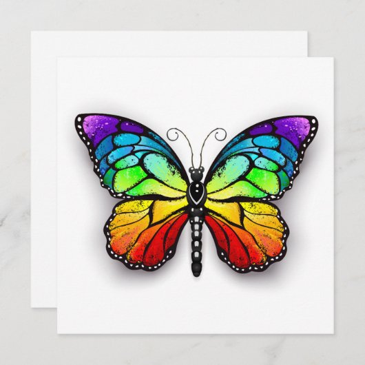 Monarch van regenboogvlinders feestdagenkaart (Voorkant / Achterkant)