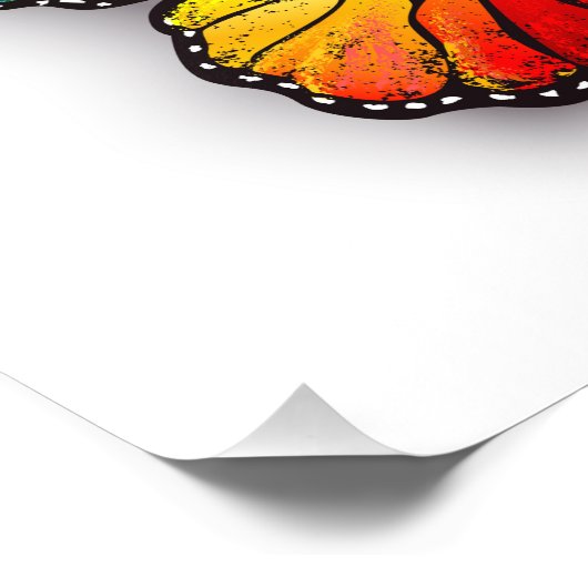 Monarch van regenboogvlinders foto afdruk (Hoek)