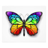 Monarch van regenboogvlinders foto afdruk (Voorkant)