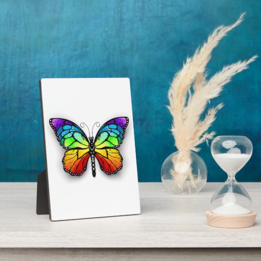 Monarch van regenboogvlinders fotoplaat (Zijkant)