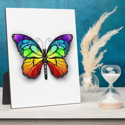 Monarch van regenboogvlinders fotoplaat (Zijkant)