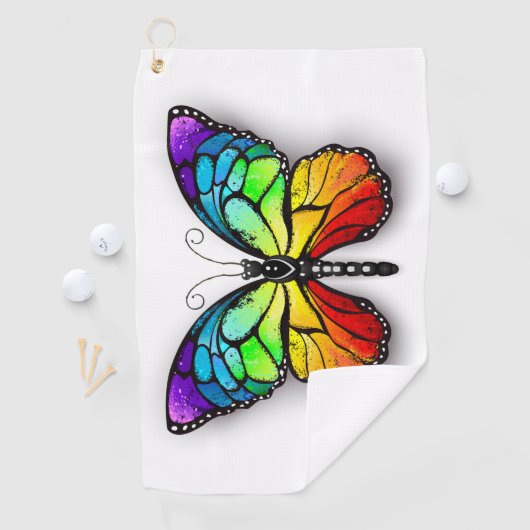 Monarch van regenboogvlinders golfhanddoek (Insitu)