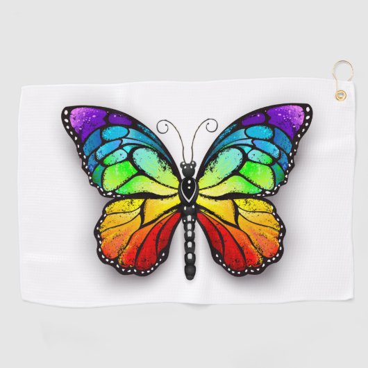 Monarch van regenboogvlinders golfhanddoek (Horizontaal)