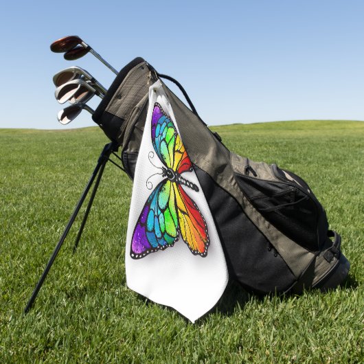 Monarch van regenboogvlinders golfhanddoek (Groen)