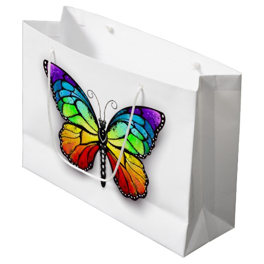 Monarch van regenboogvlinders groot cadeauzakje (Voorkant Gekanteld)