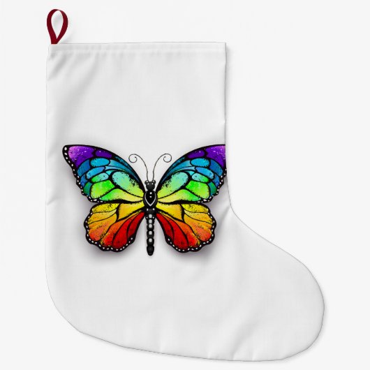 Monarch van regenboogvlinders grote kerstsok (Voorkant)