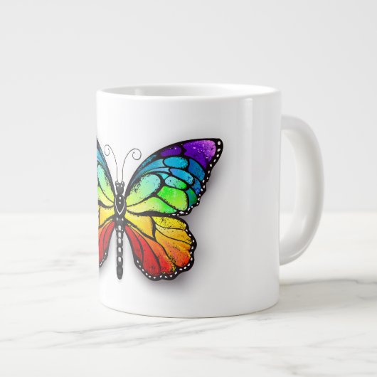 Monarch van regenboogvlinders grote koffiekop (Voorkant rechts)