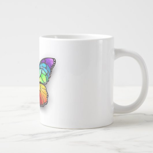 Monarch van regenboogvlinders grote koffiekop (Rechts)