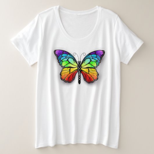 Monarch van regenboogvlinders grote maat t-shirt (Design voorkant)