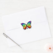 Monarch van regenboogvlinders hart sticker (Envelop)