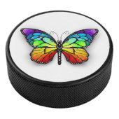 Monarch van regenboogvlinders hockey puck (3/4)