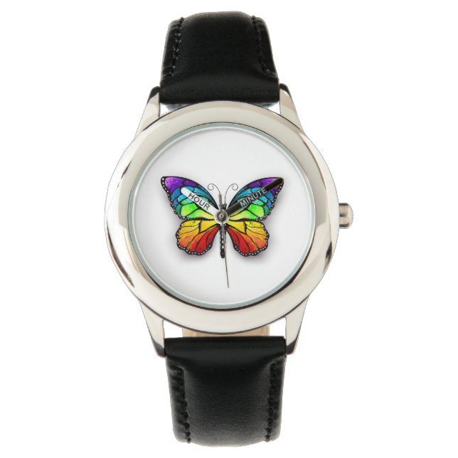 Monarch van regenboogvlinders horloge (Voorkant)
