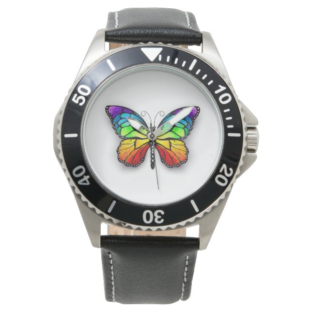 Monarch van regenboogvlinders horloge (Voorkant)