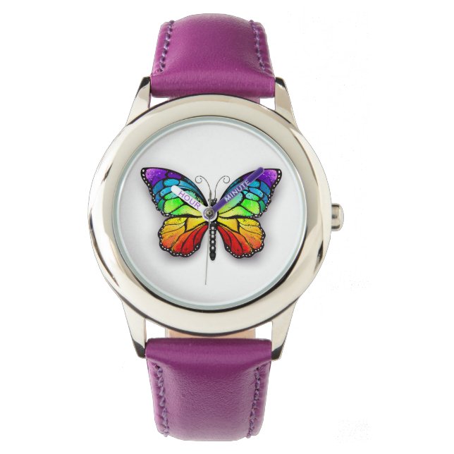 Monarch van regenboogvlinders horloge (Voorkant)