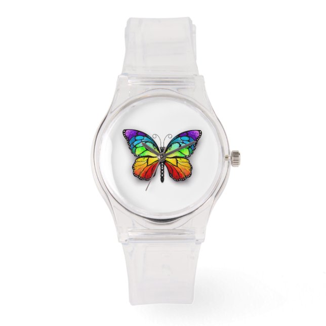 Monarch van regenboogvlinders horloge (Voorkant)
