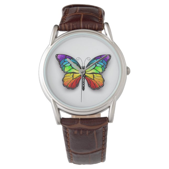 Monarch van regenboogvlinders horloge (Voorkant)
