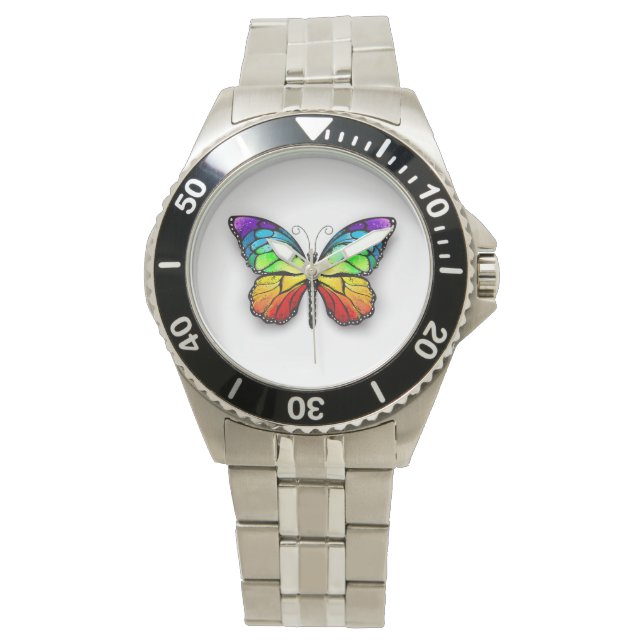 Monarch van regenboogvlinders horloge (Voorkant)
