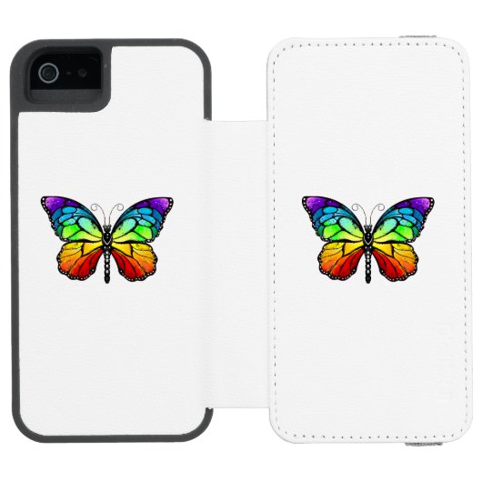 Monarch van regenboogvlinders incipio iPhone portemonnee hoesje (Agenda Open)