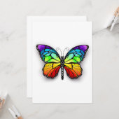 Monarch van regenboogvlinders kaart (Voorkant / Achterkant in situ)