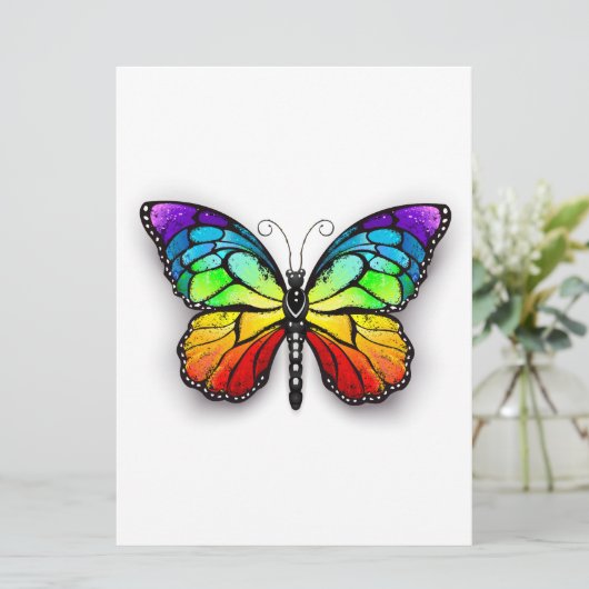 Monarch van regenboogvlinders kaart (Staand voorkant)