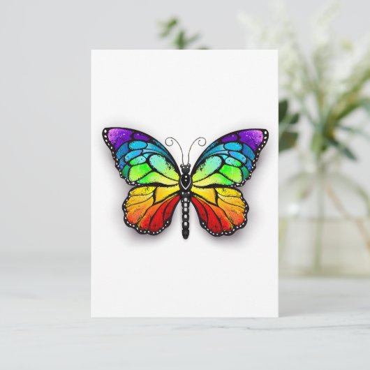 Monarch van regenboogvlinders kaart (Staand voorkant)