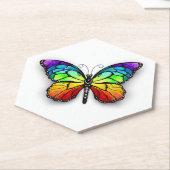 Monarch van regenboogvlinders kartonnen onderzetters (Schuin)