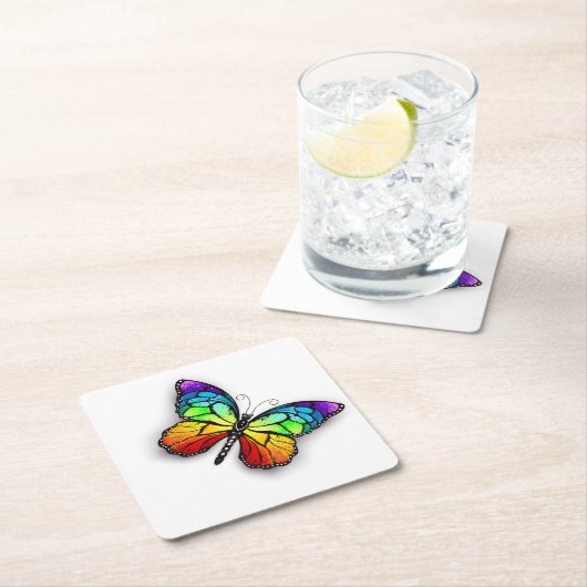 Monarch van regenboogvlinders kartonnen onderzetters (Insitu)