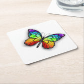 Monarch van regenboogvlinders kartonnen onderzetters (Schuin)
