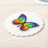 Monarch van regenboogvlinders kartonnen onderzetters (Gekanteld)