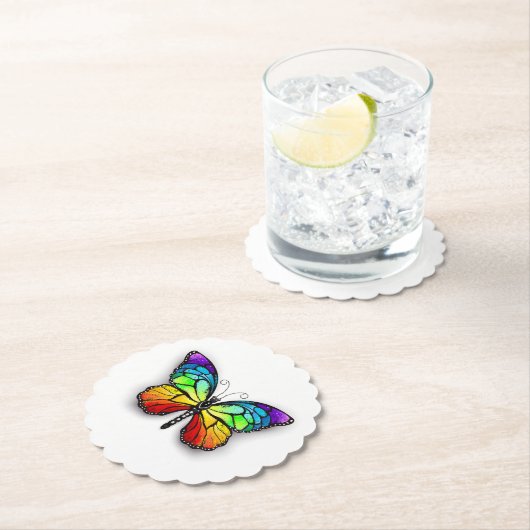 Monarch van regenboogvlinders kartonnen onderzetters (Insitu)